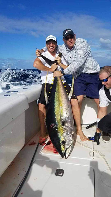 SKIPPER: James Post SPECIES: Yellowfin Tuna WEIGHT: 55.5kg LURE: 12.5" JB Big Dingo.